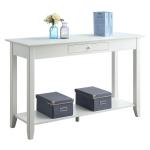 Long White Single Drawer Console Table