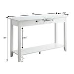 Long White Single Drawer Console Table