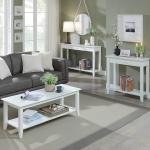 Long White Single Drawer Console Table