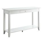 Long White Single Drawer Console Table