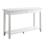 Long White Single Drawer Console Table