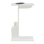White Accent Table with Magazine Holder