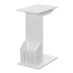 White Accent Table with Magazine Holder