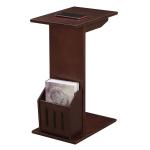 Brown Accent Table with Magazine Holder
