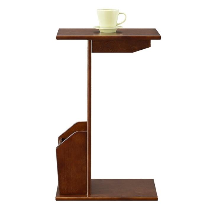 Brown Accent Table with Magazine Holder