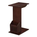 Brown Accent Table with Magazine Holder