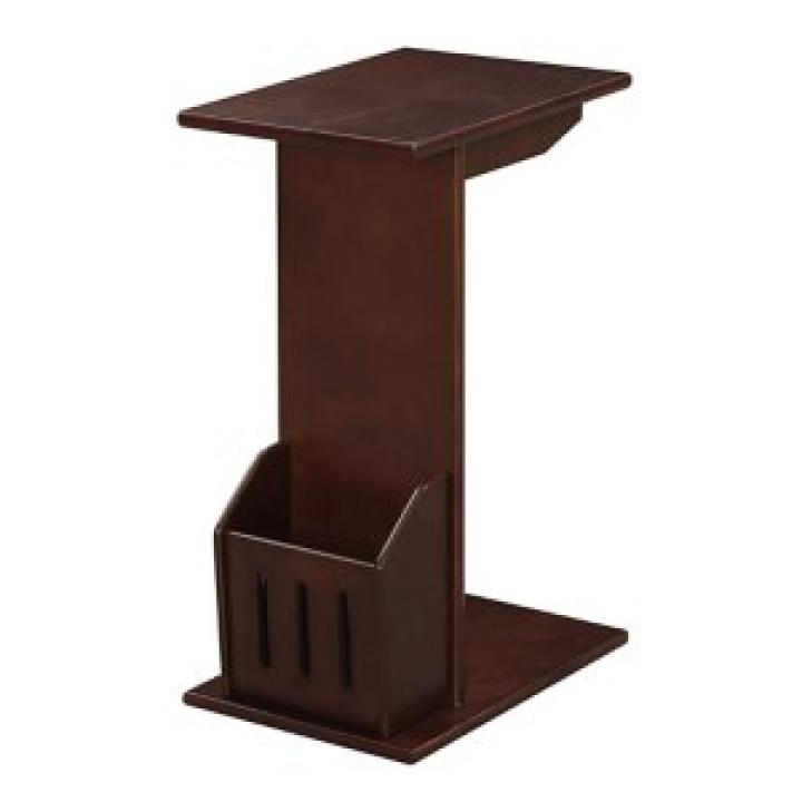 Brown Accent Table with Magazine Holder