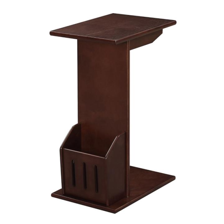 Brown Accent Table with Magazine Holder
