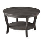 Round Graywash Curved Legs Coffee Table