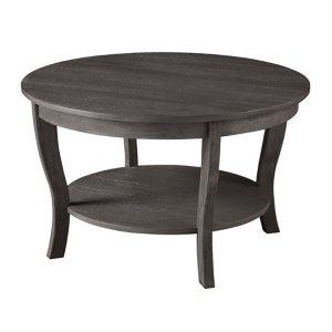 Round Graywash Curved Legs Coffee Table
