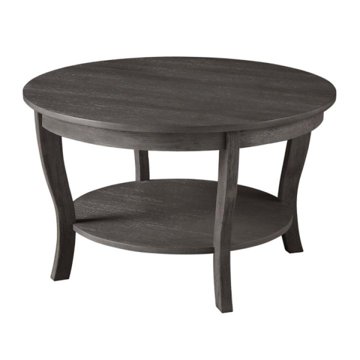 Round Graywash Curved Legs Coffee Table