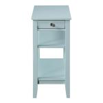 Light Blue Chairside End Table with Shelves