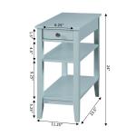 Light Blue Chairside End Table with Shelves