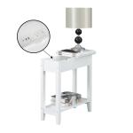 White Flip Top Charging Accent Table