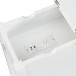 White Flip Top Charging Accent Table