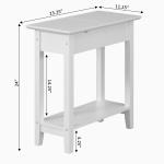 White Flip Top Charging Accent Table
