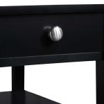 Black 2-Shelf Charging Accent Table