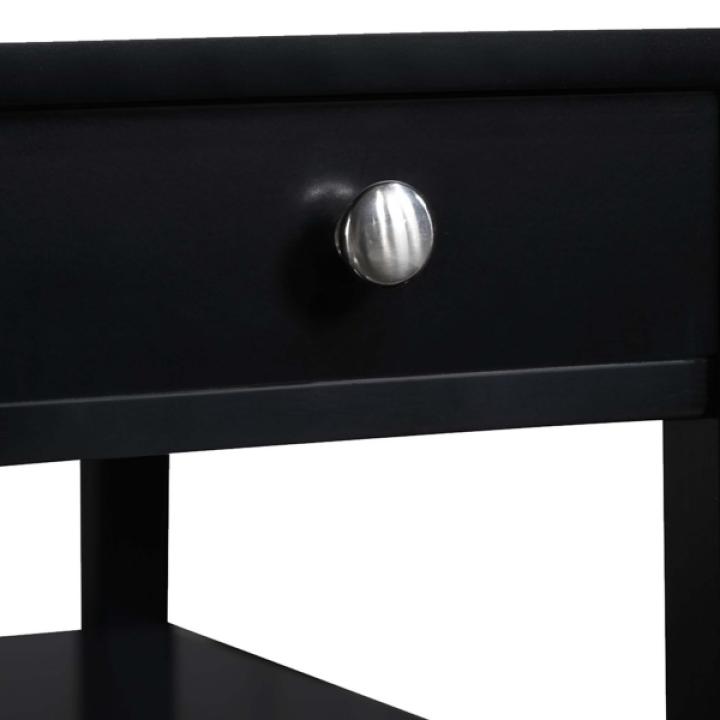 Black 2-Shelf Charging Accent Table