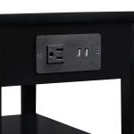 Black 2-Shelf Charging Accent Table