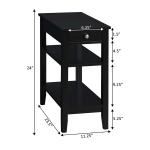 Black 2-Shelf Charging Accent Table