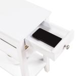 White 2-Shelf Charging Accent Table