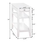 White 2-Shelf Charging Accent Table