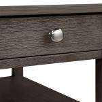 Gray 2-Shelf Charging Accent Table