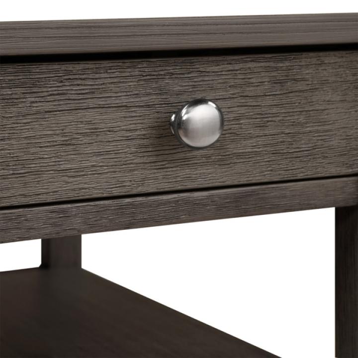 Gray 2-Shelf Charging Accent Table