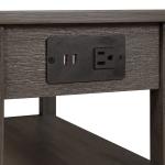 Gray 2-Shelf Charging Accent Table