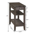 Gray 2-Shelf Charging Accent Table