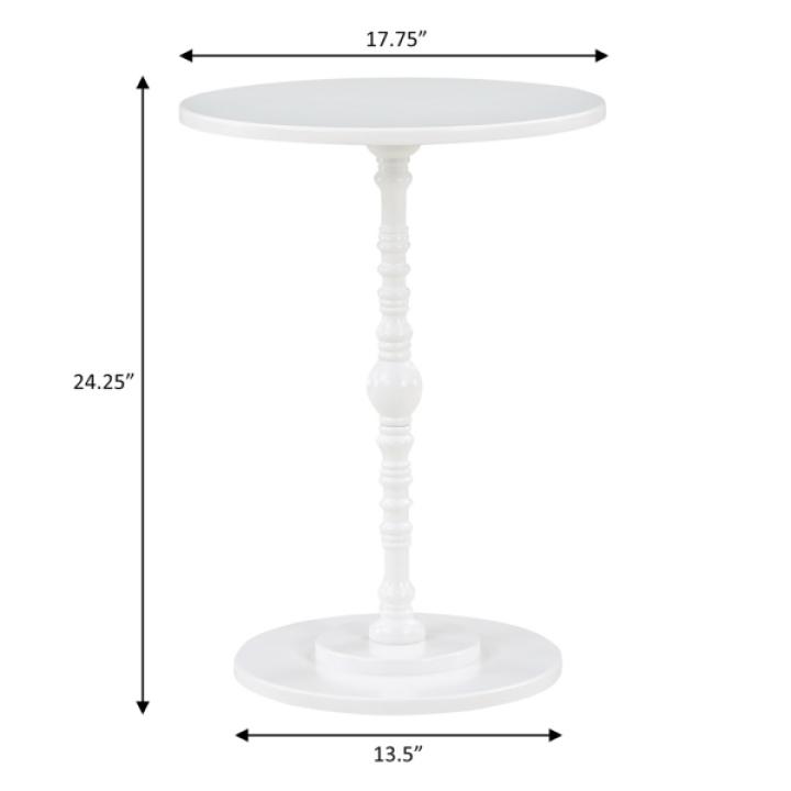 White Santel Spindle Accent Table