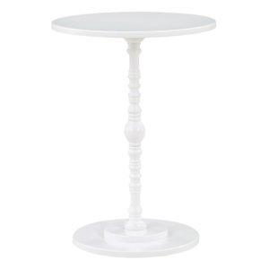 White Santel Spindle Accent Table