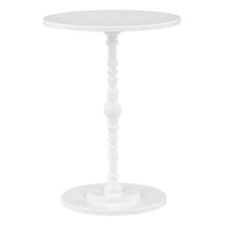 White Santel Spindle Accent Table
