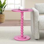 Pink Beaded Spindle Accent Table