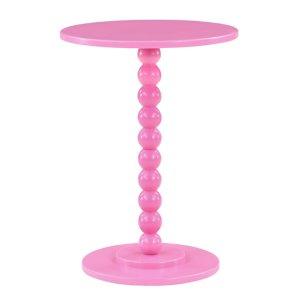 Pink Beaded Spindle Accent Table