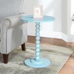 Blue Beaded Spindle Accent Table