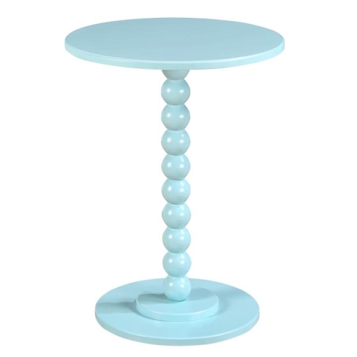 Blue Beaded Spindle Accent Table