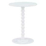 White Beaded Spindle Accent Table