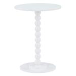 White Beaded Spindle Accent Table