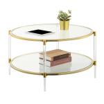 Round Clear Acrylic and Glass Coffee Table