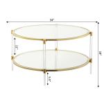 Round Clear Acrylic and Glass Coffee Table