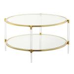 Round Clear Acrylic and Glass Coffee Table