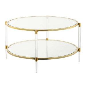 Round Clear Acrylic and Glass Coffee Table