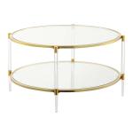 Round Clear Acrylic and Glass Coffee Table