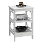 White Octagon 2-Shelf Accent Table