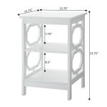 White Octagon 2-Shelf Accent Table