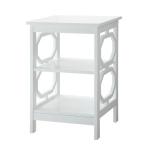 White Octagon 2-Shelf Accent Table