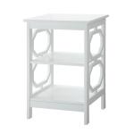 White Octagon 2-Shelf Accent Table