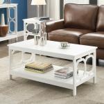 White Octagon Single Shelf Coffee Table