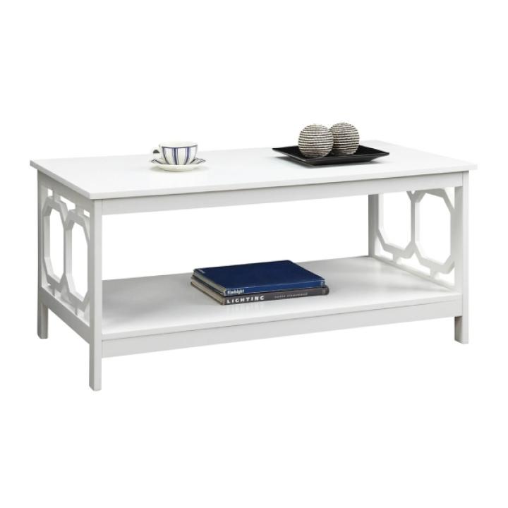 White Octagon Single Shelf Coffee Table